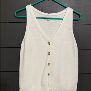 LOFT Ivory Knit Vest